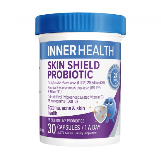 【成人款】Inner Health Skin Shield Probiotic 30s 澳洲茵澳斯皮肤修复抗敏菌益生菌30粒 保质期2027.3